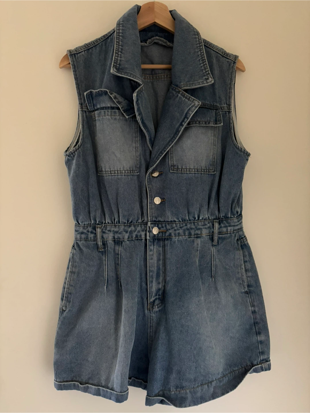 SHEIN Denim Romper Size Large
