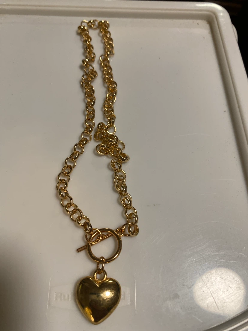 Gold-tone heart pendant necklace