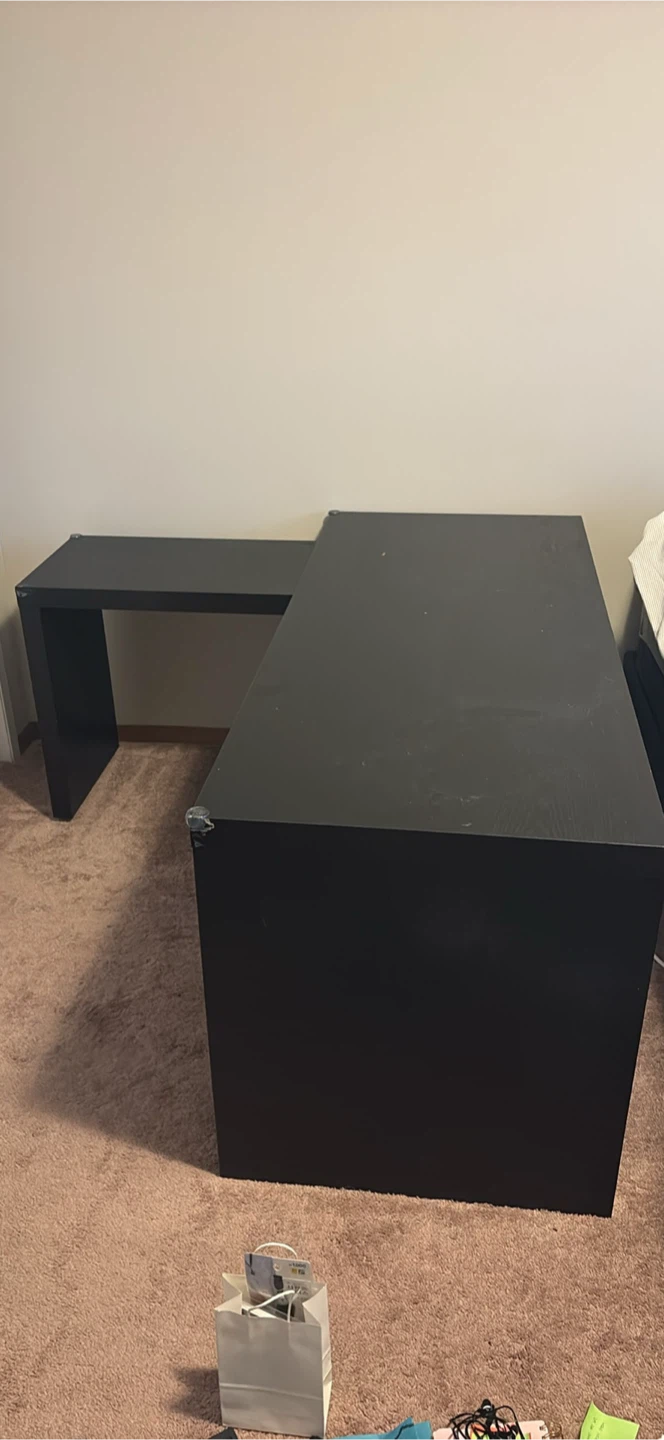 IKEA MICKE Corner Desk Black-Brown