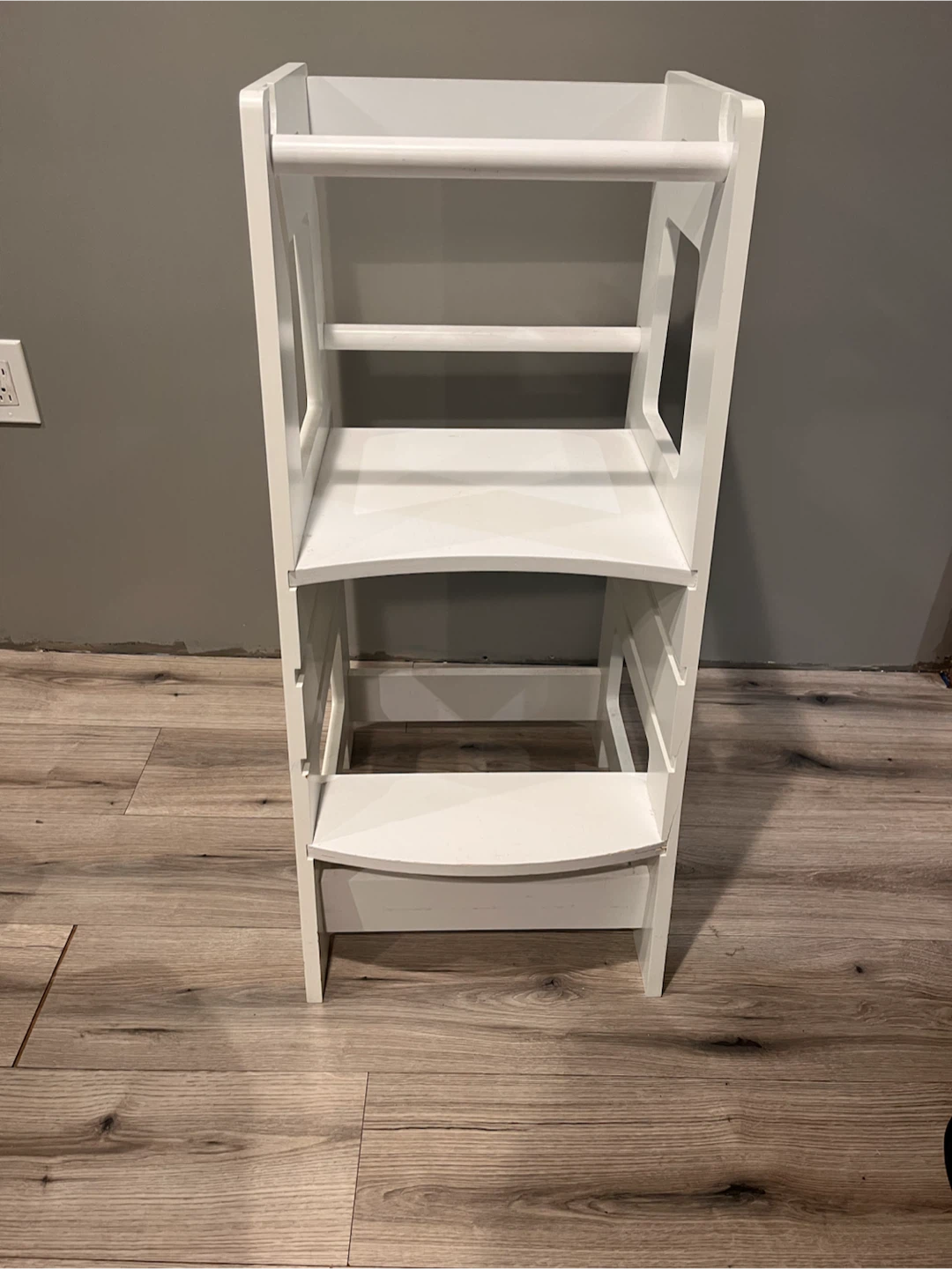 White Toddler Learning Tower Kitchen Stool