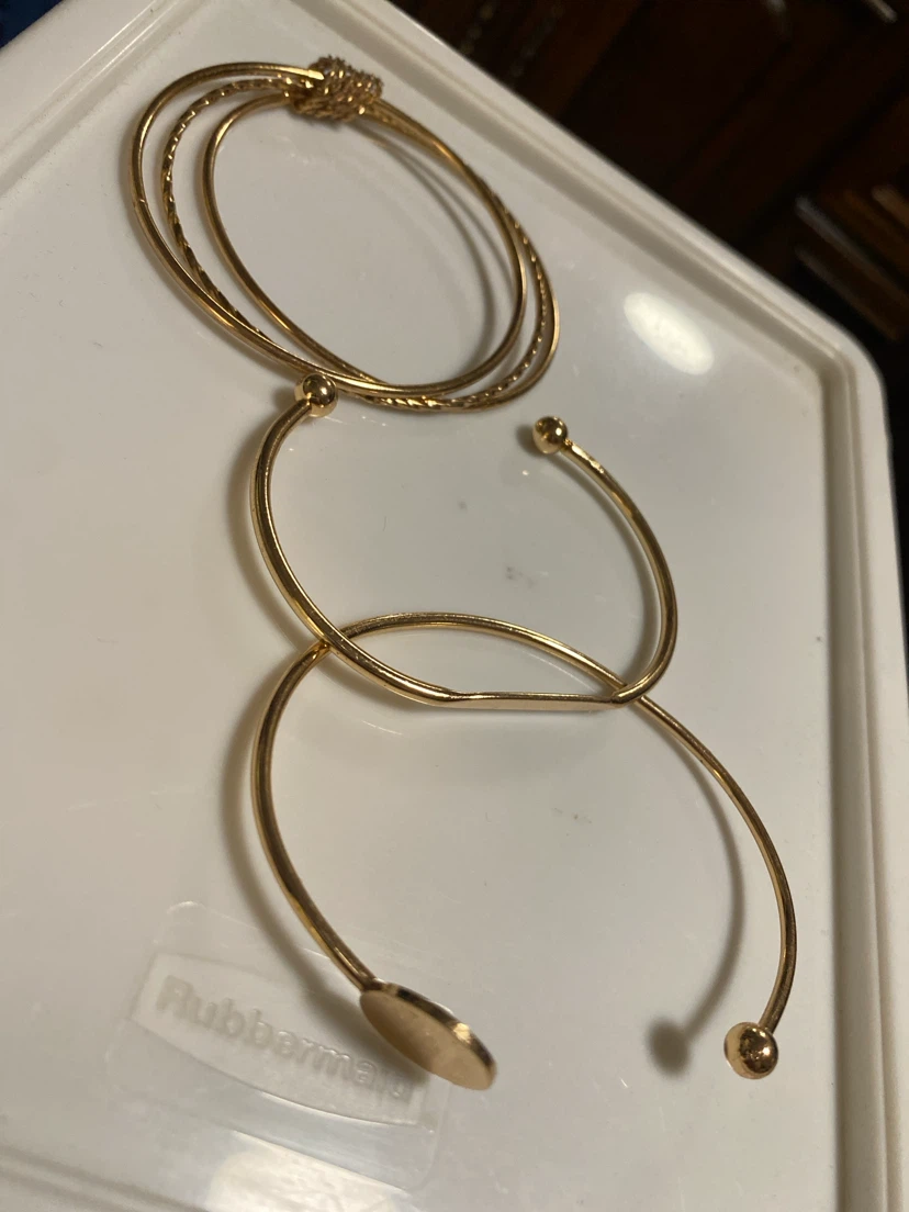 Set of 3 Gold-Tone Bracelets