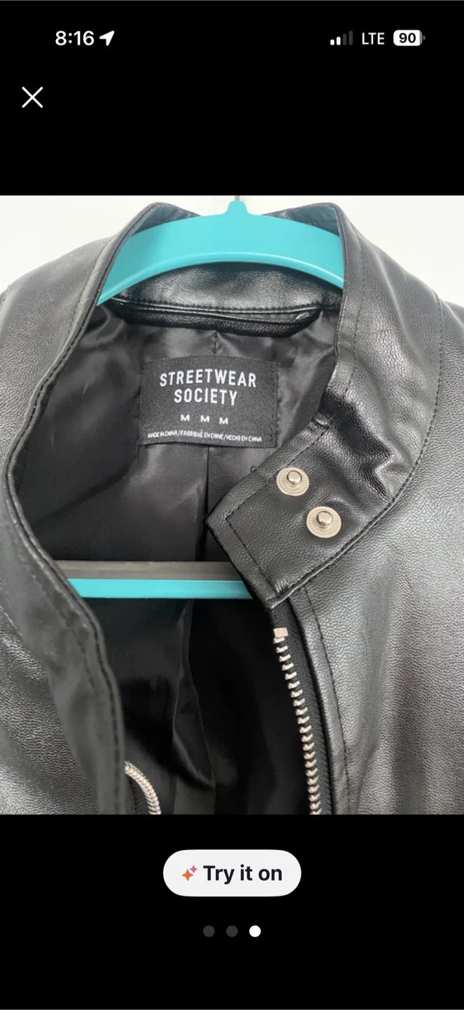 Streetwear Society Black Faux Leather Jacket - photo 3