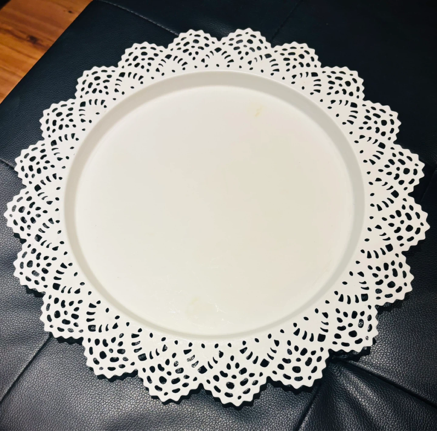 Metal Decorative Lace-Edge Serving Tray