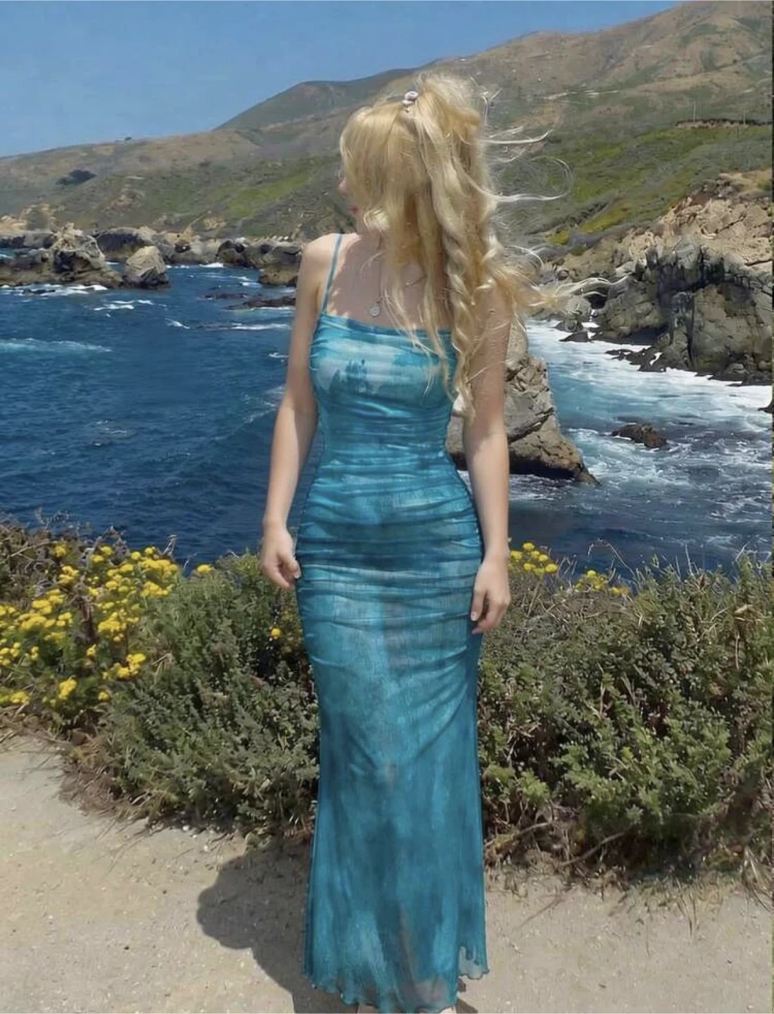 Cider Blue Ruched Maxi Dress - photo 2