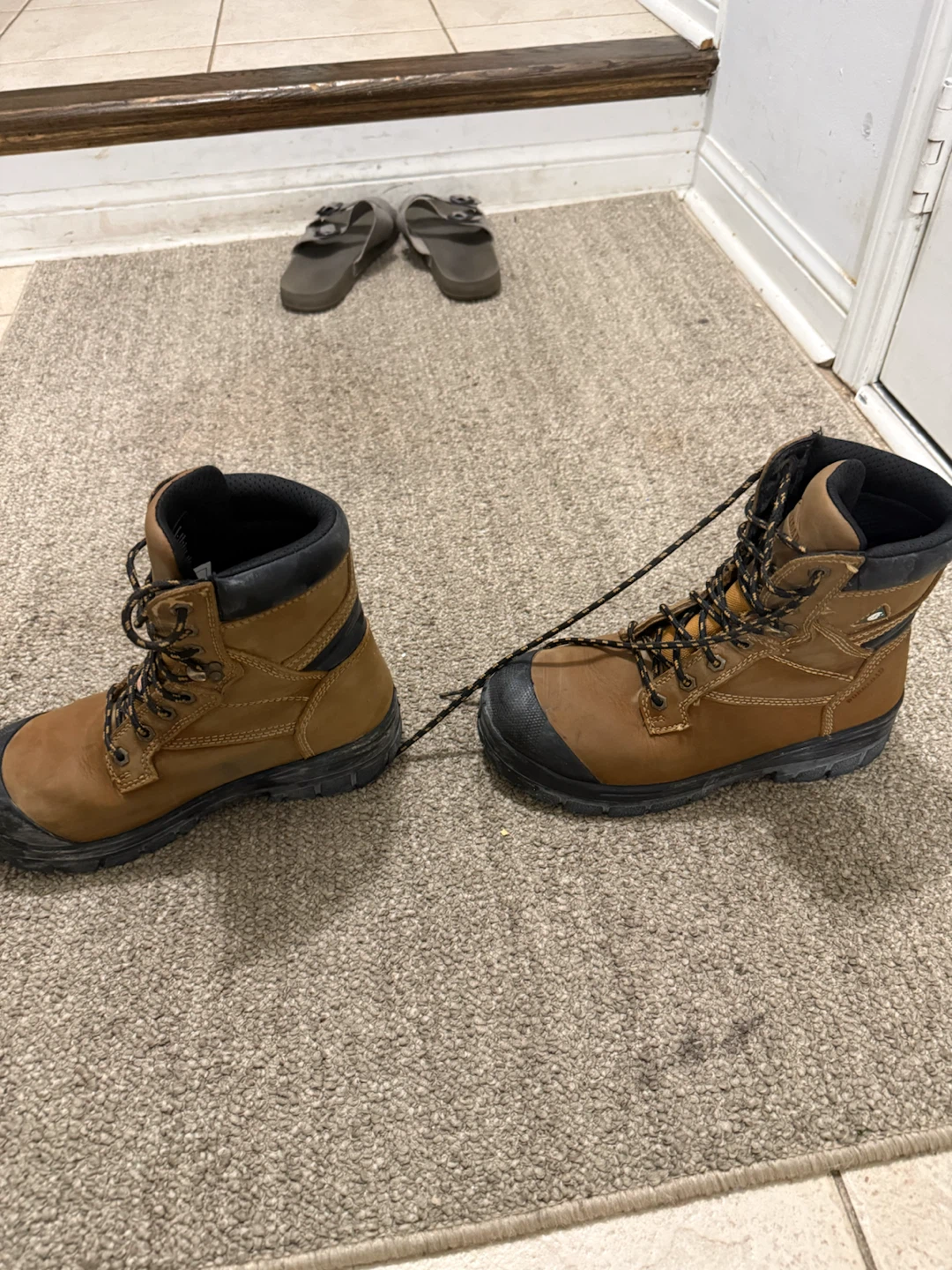 NEW Size 8 High Top Safety Boots - Brown - photo 2