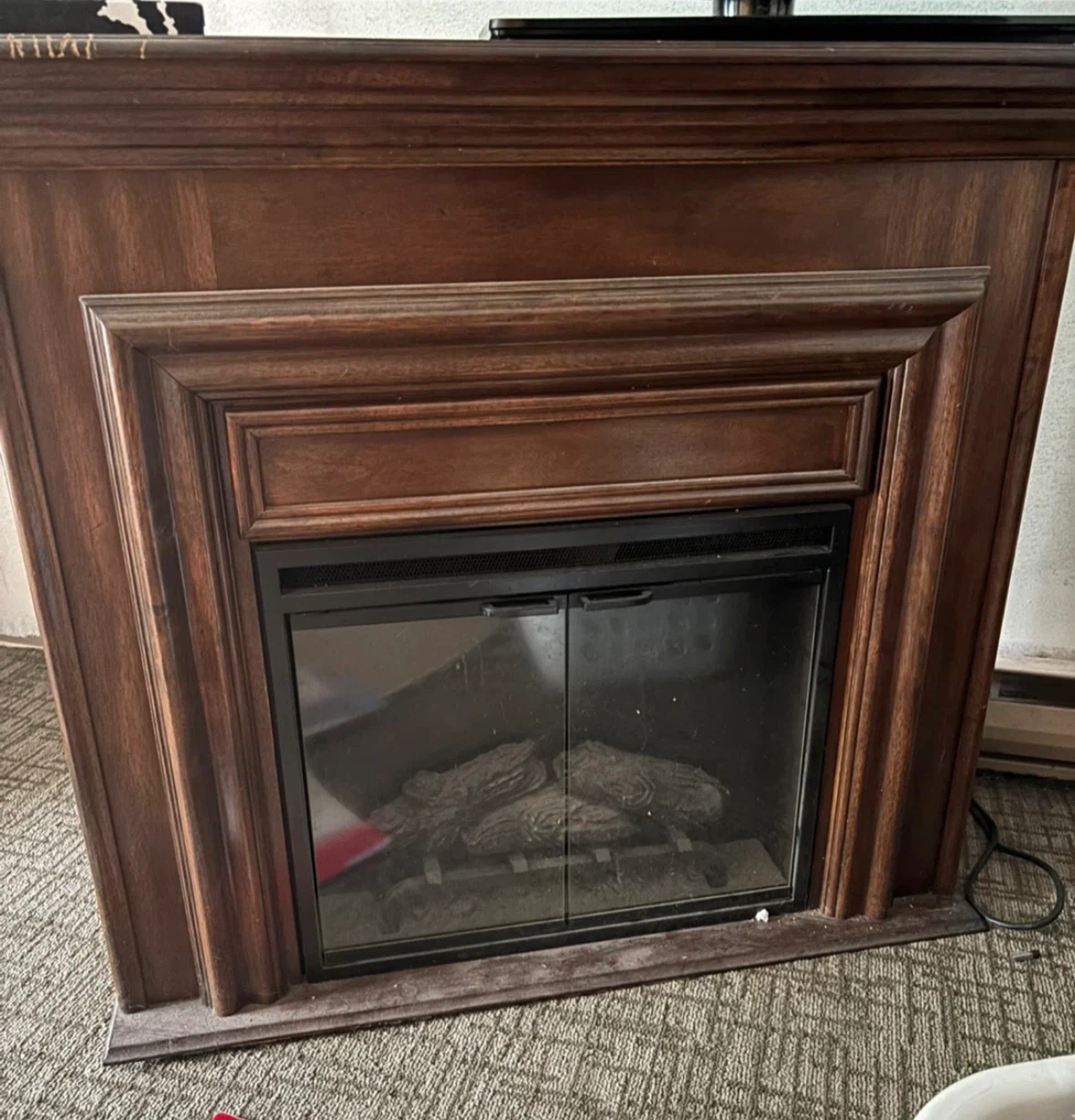 Electric fireplace with glass doors no remote