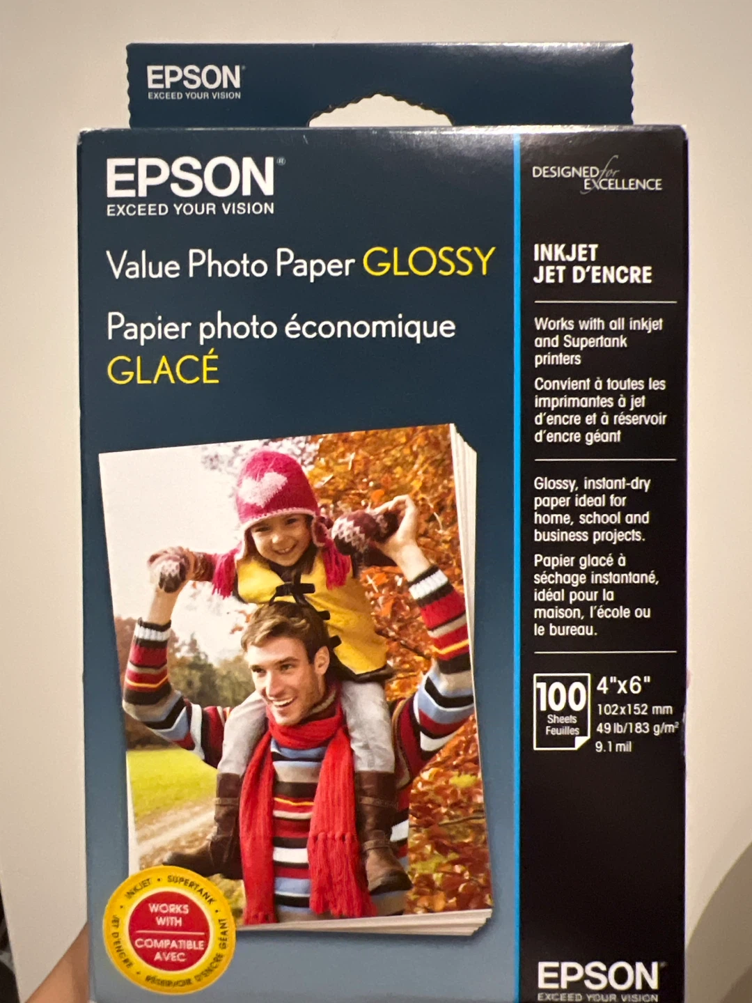 Epson Glossy Photo Paper 4x6 100 Sheets
