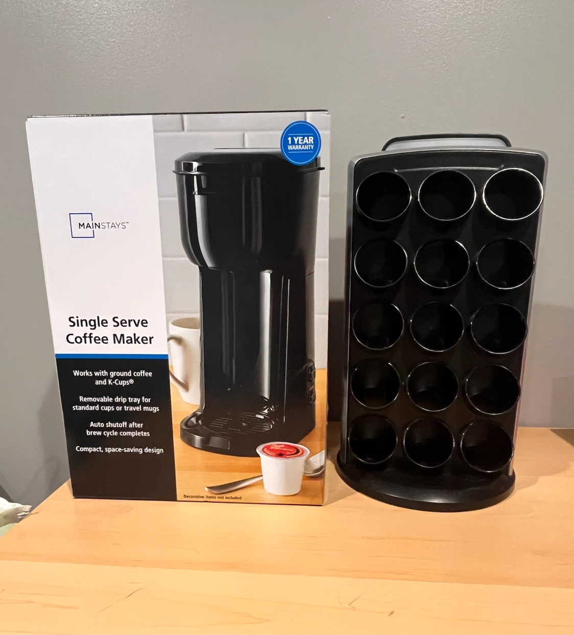 Mainstays Single Serve Coffee Maker and Pod Holder - photo 2