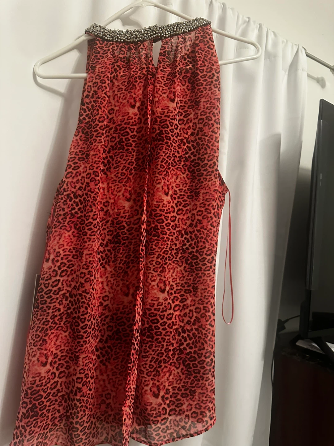 Jennifer Lopez Leopard Print Embellished Tank Top - photo 4