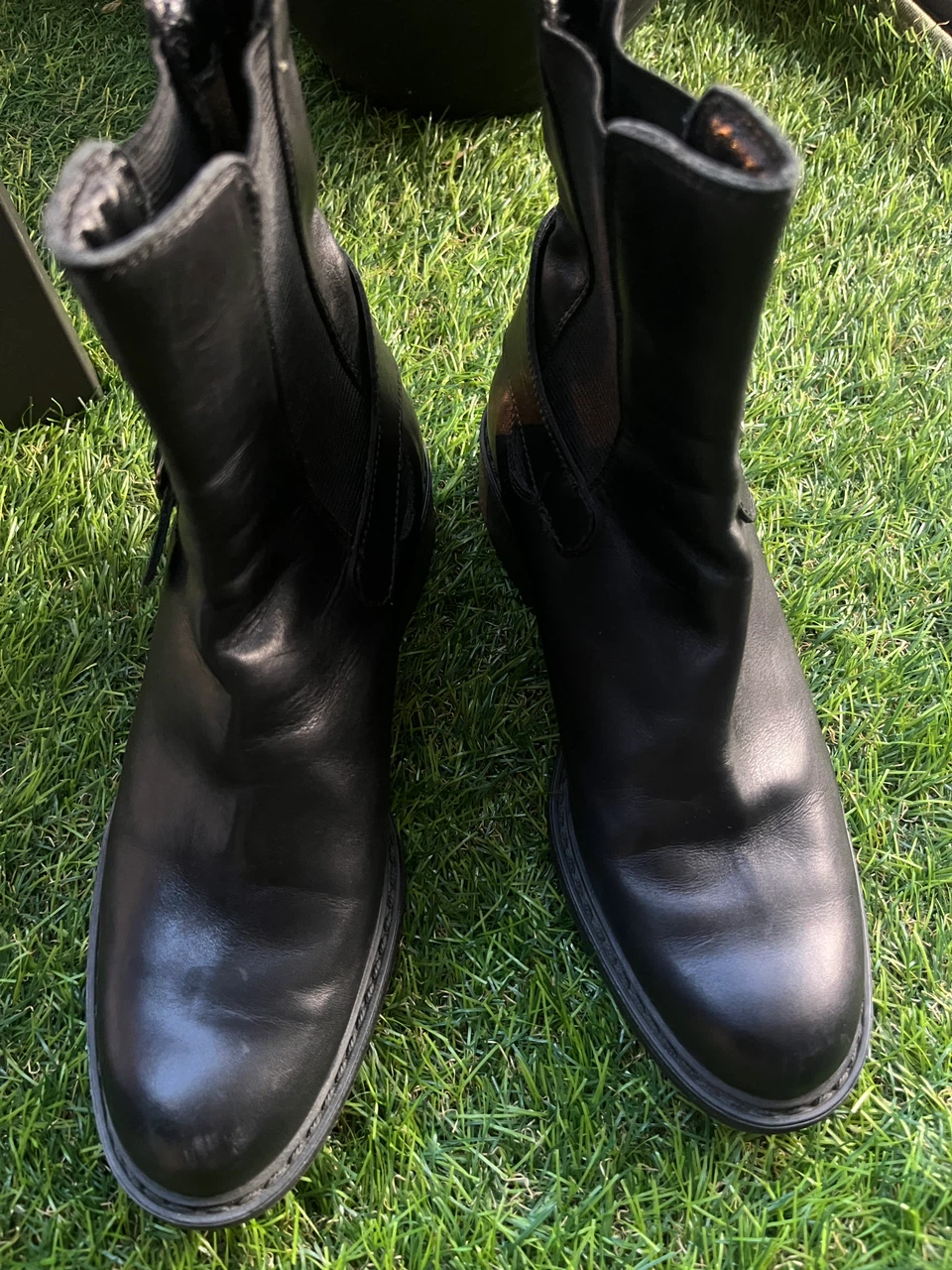 Black Leather Ankle Boots
