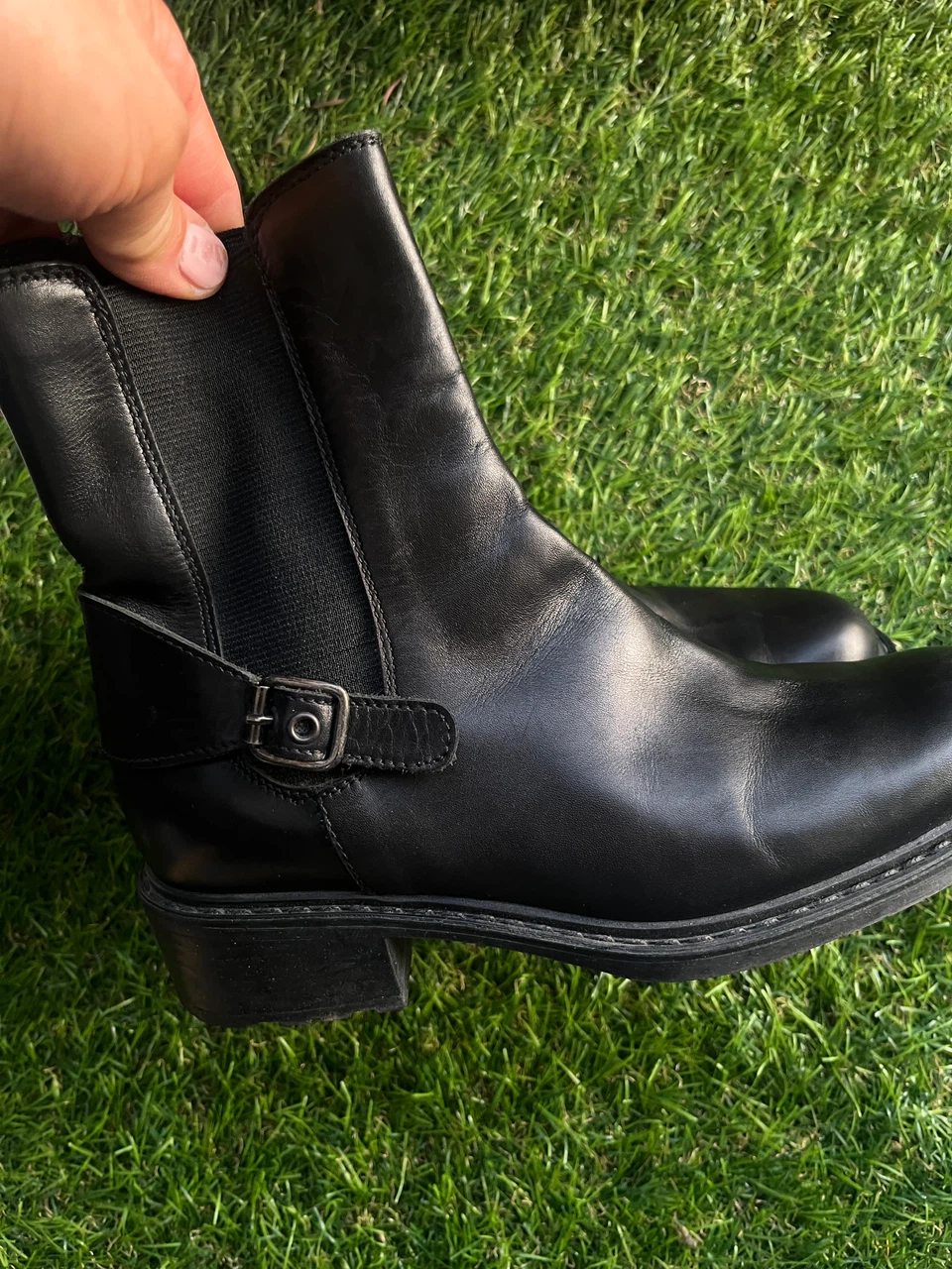 Black Leather Ankle Boots - photo 2