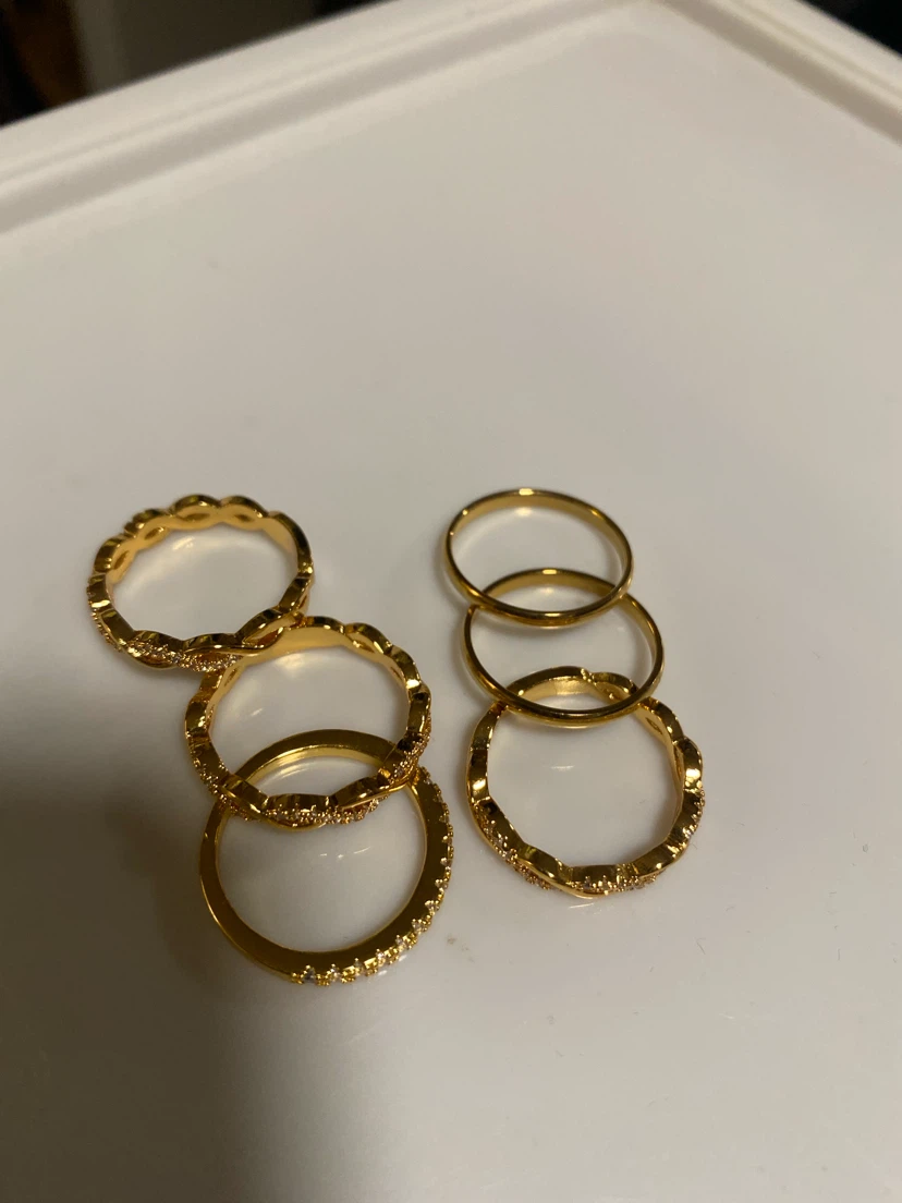 Set of 5 Gold-Tone Stackable Rings