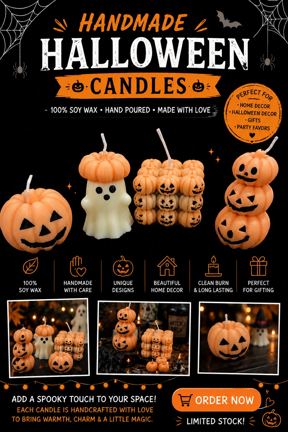 Halloween Festive Candles- Decor