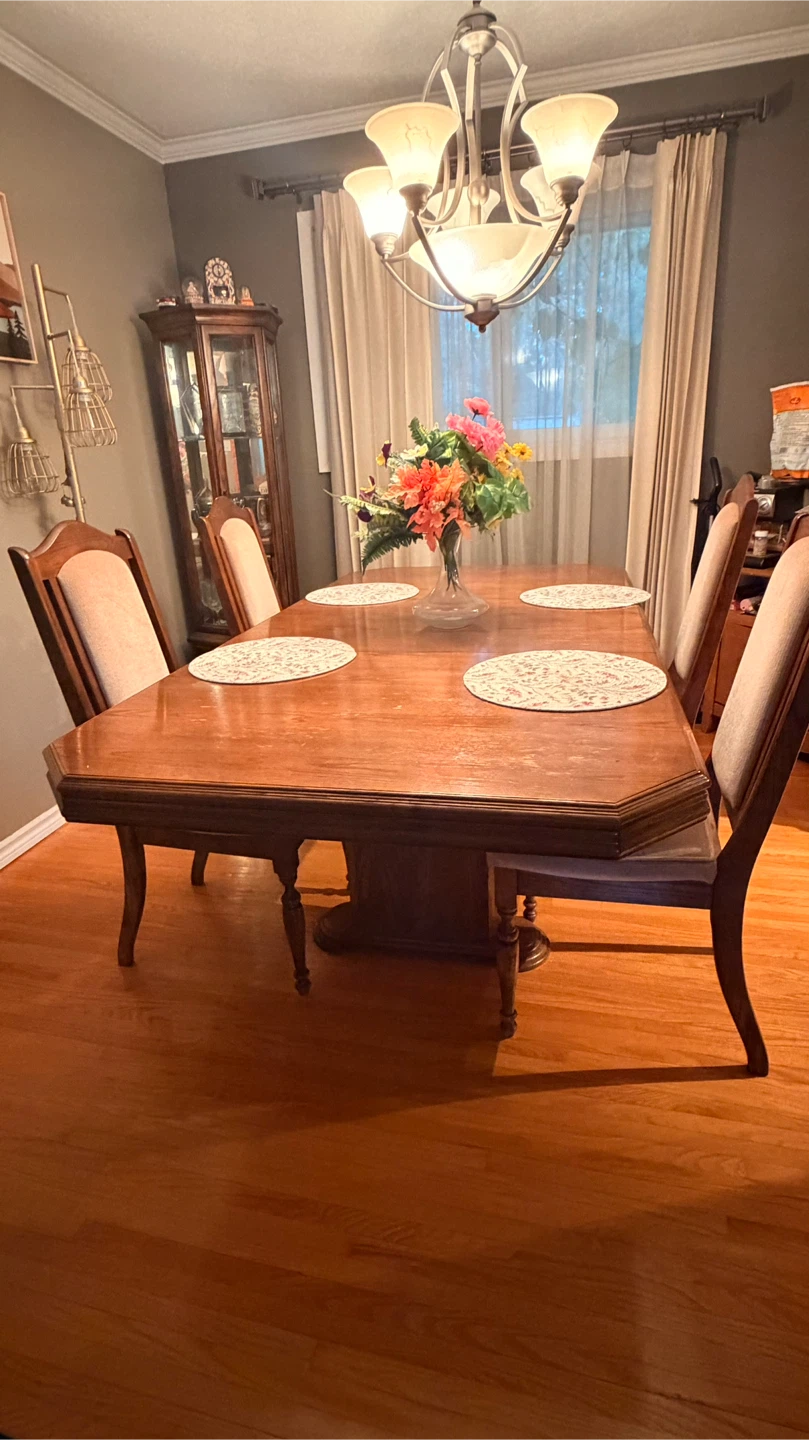 Wooden Dining Table and Chairs Set
