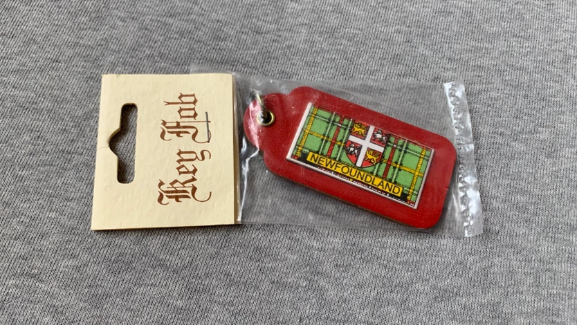 Vintage Newfoundland Tartan Leather Keychain