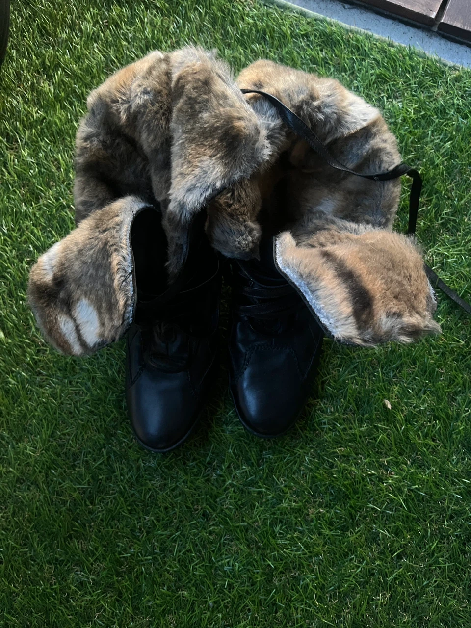Black leather boots size 36