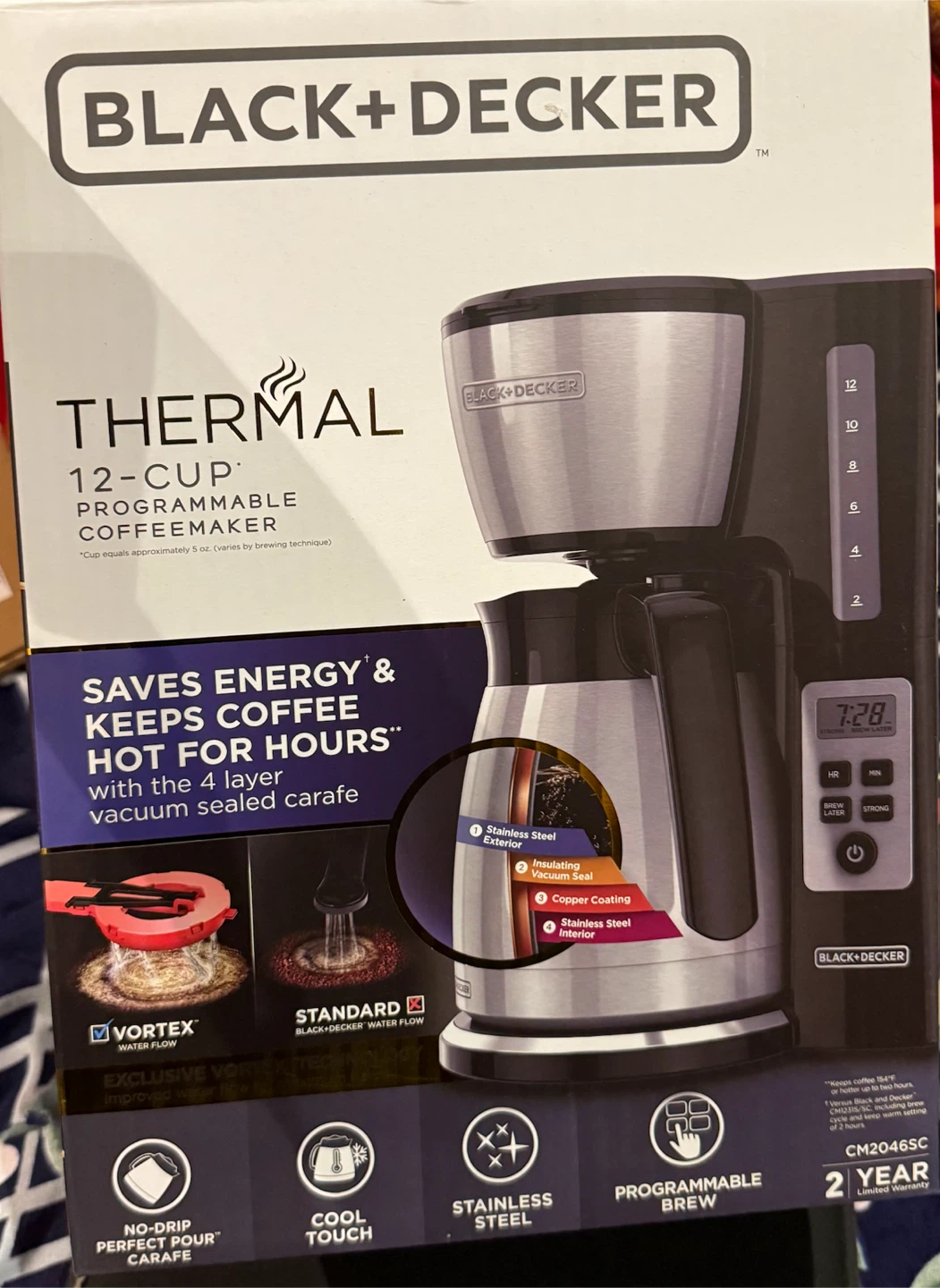 Black+Decker 12-Cup Thermal Programmable Coffee Maker- Brand new