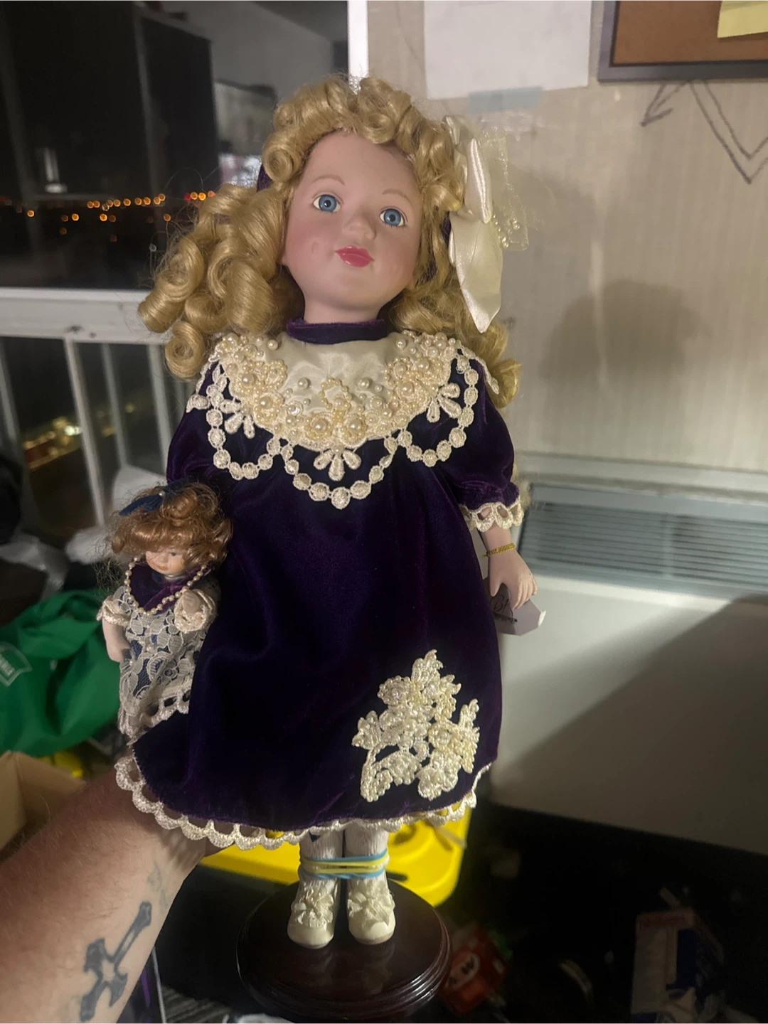 Camellia Garden Porcelain Doll with Mini Doll
