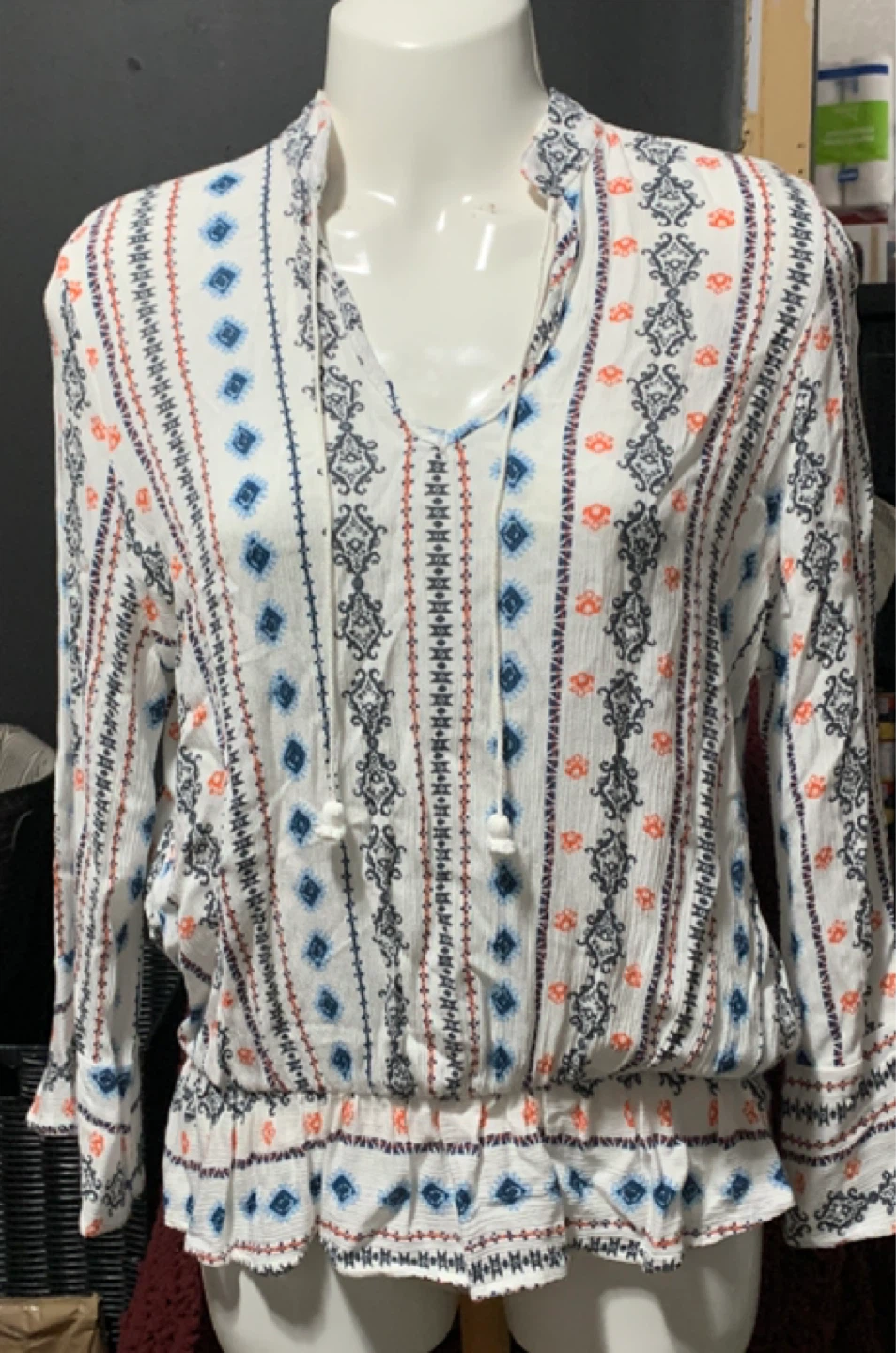 Dulce Carola Printed Long Sleeve Blouse