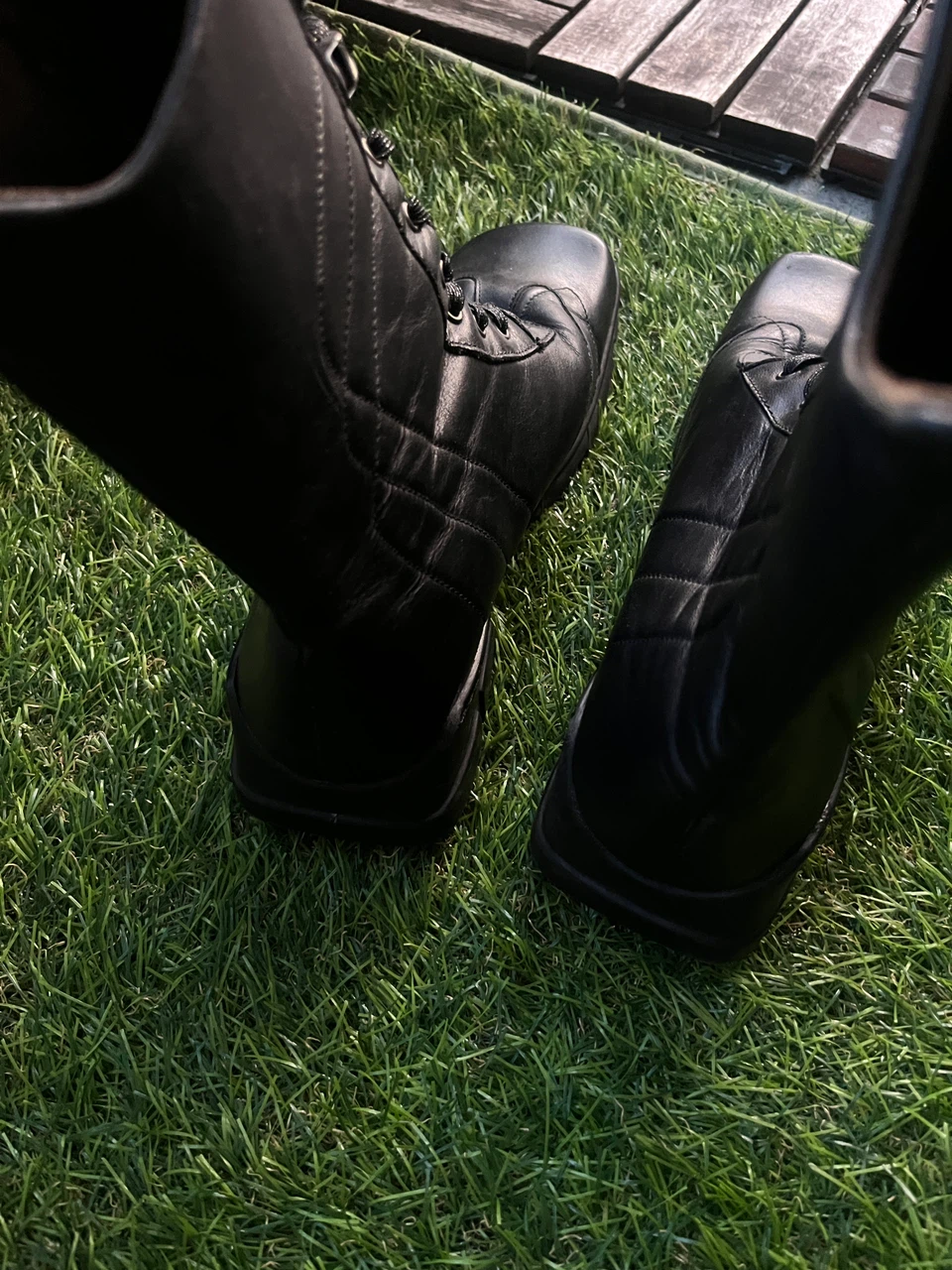 Aquatalia Black Leather Lace-Up Boots - photo 3