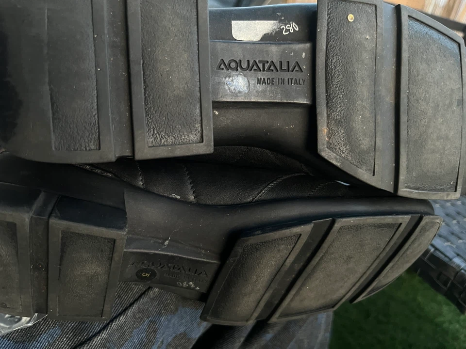 Aquatalia Black Leather Lace-Up Boots - photo 4