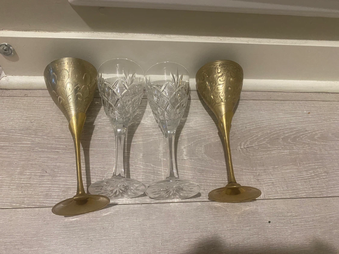 Set of 4 Mixed Decorative Goblets