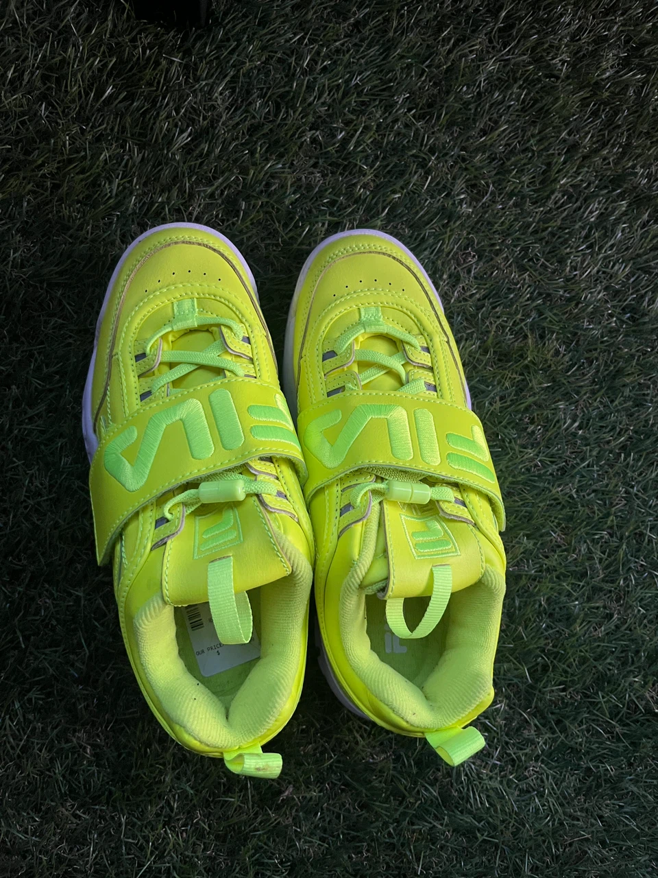 Neon Yellow Fila Sneakers