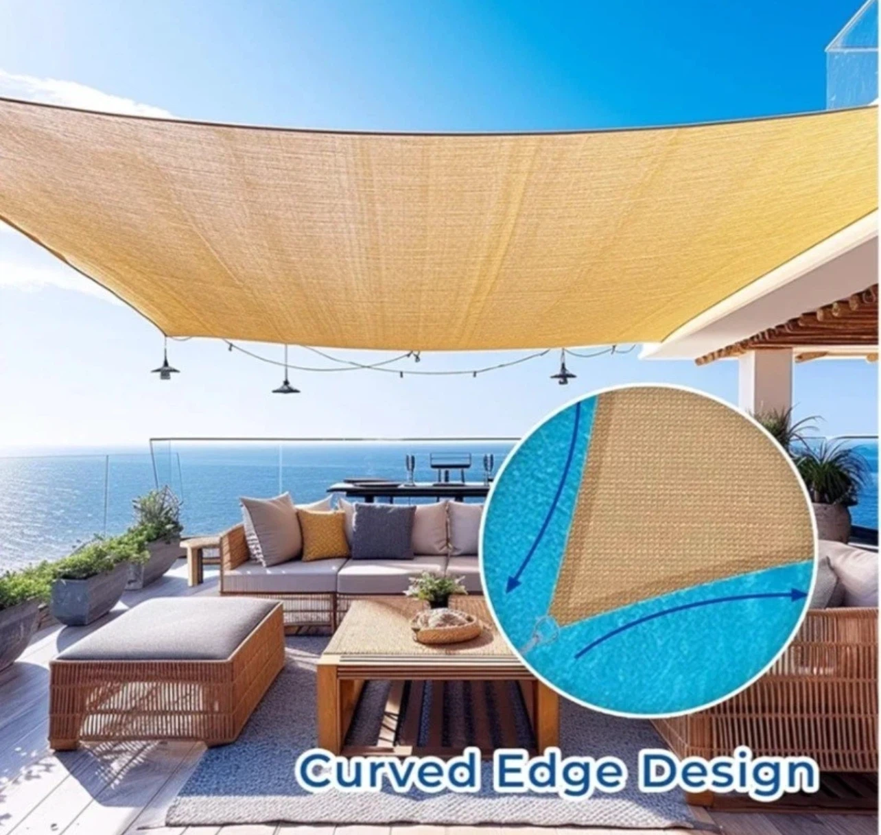 10” x 8” SHELTER Sun Shade Sail Tan - photo 4