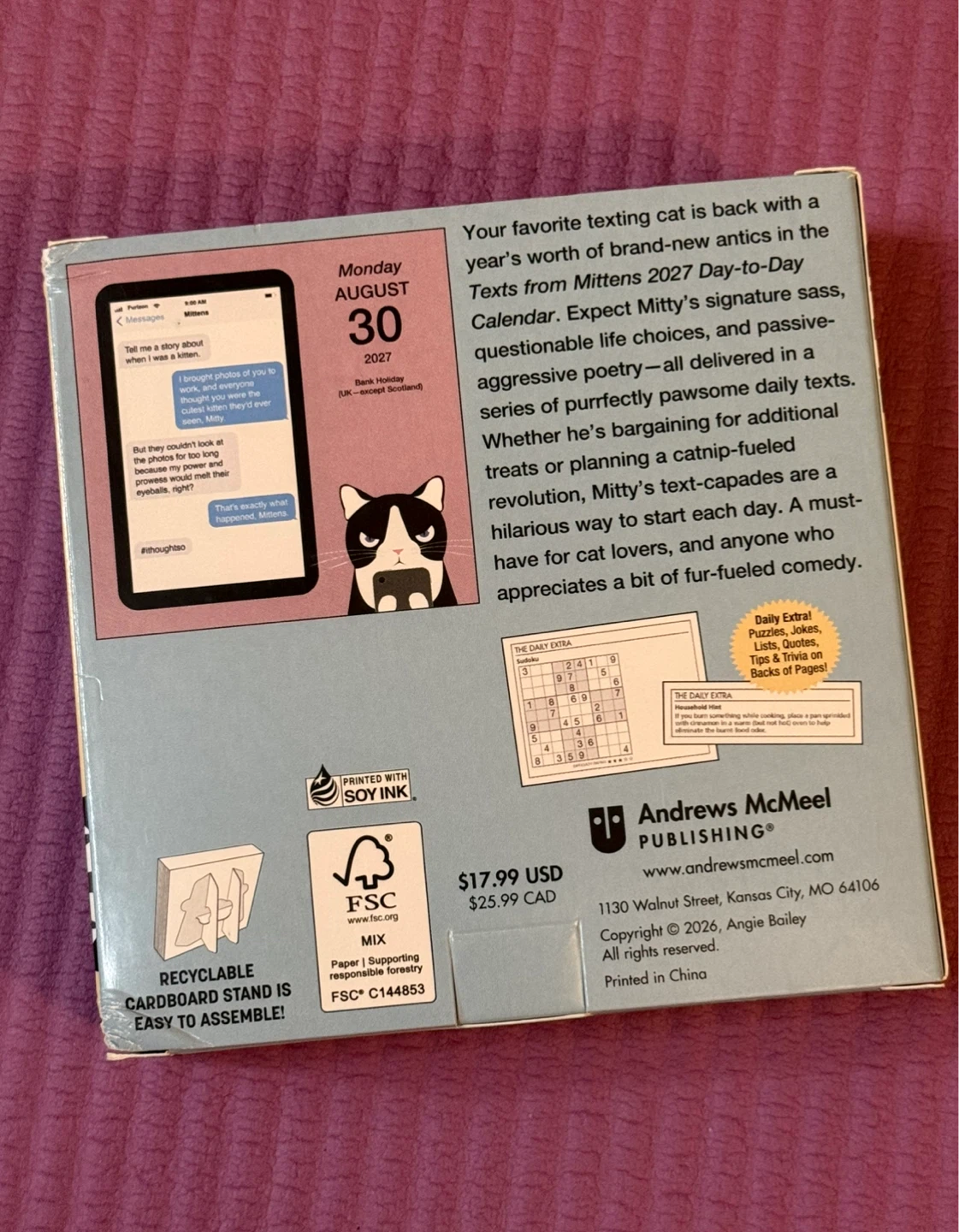 NEW✨2027 Day-to-Day Calendar -Texts from Mittens - photo 2