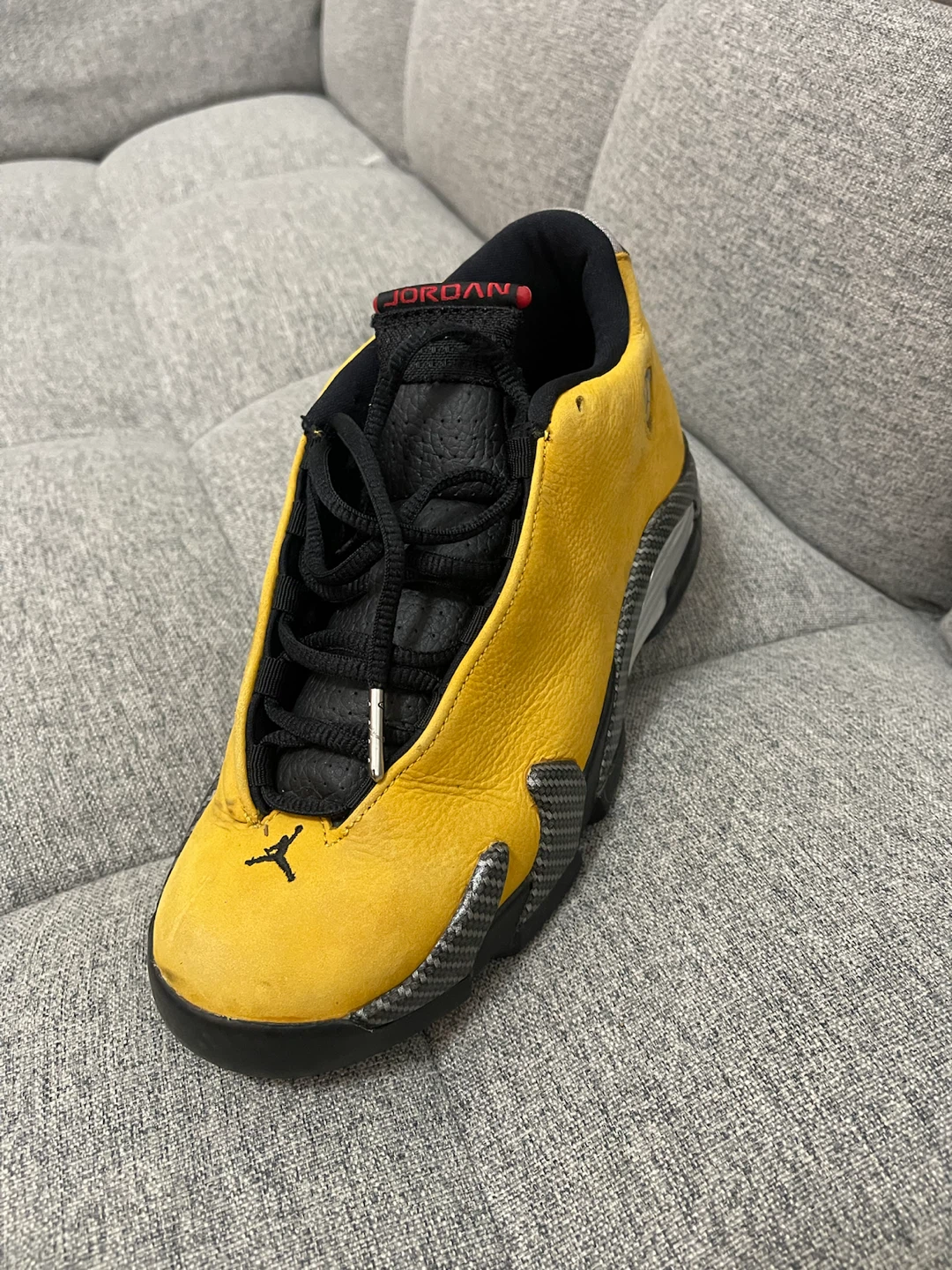 Air Jordan 14 Retro Yellow Sneakers - photo 4