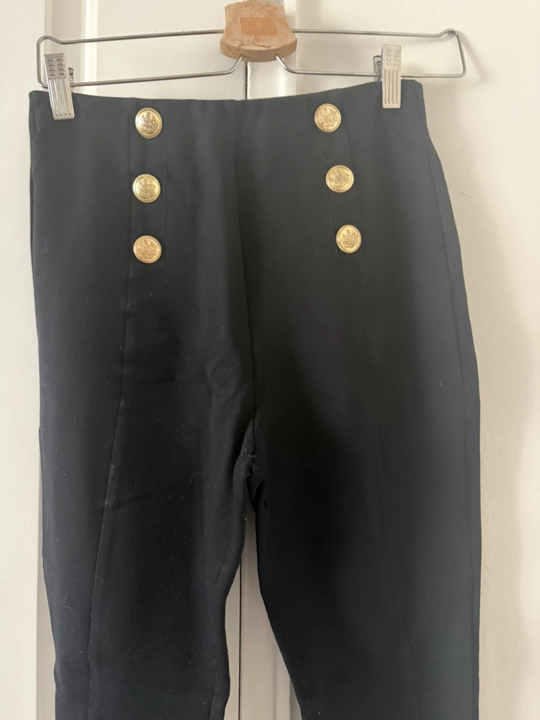 ZARA High-Waisted Gold Button Trousers - photo 2