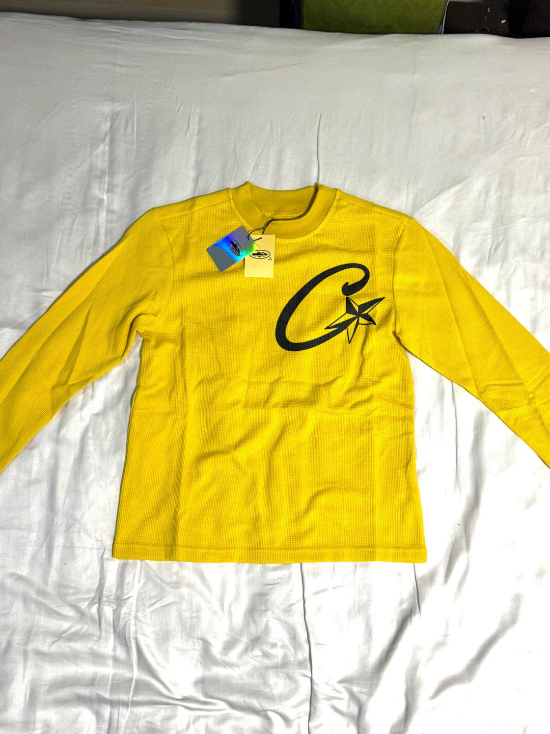 Corteiz Yellow C Starz Waffle Long Sleeve