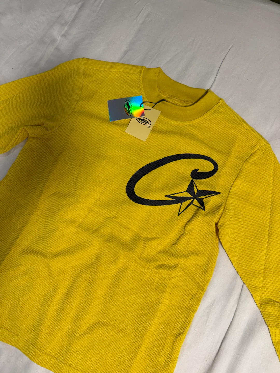 Corteiz Yellow C Starz Waffle Long Sleeve - photo 2
