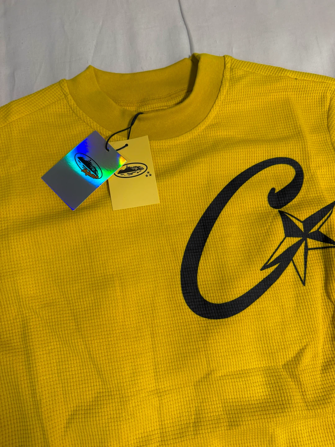 Corteiz Yellow C Starz Waffle Long Sleeve - photo 3