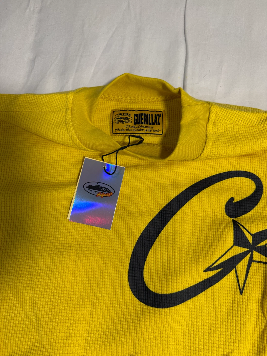 Corteiz Yellow C Starz Waffle Long Sleeve - photo 4