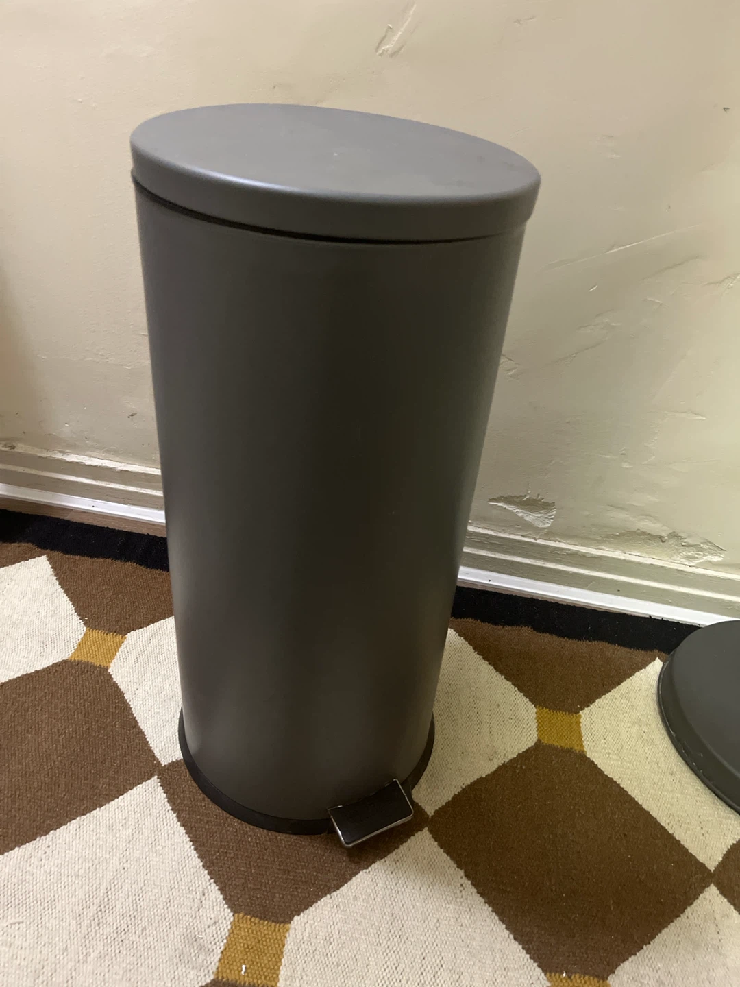 Grey Trash Can