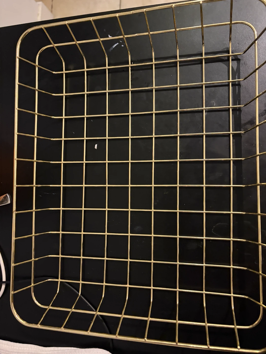 Gold Metal Wire Storage Basket
