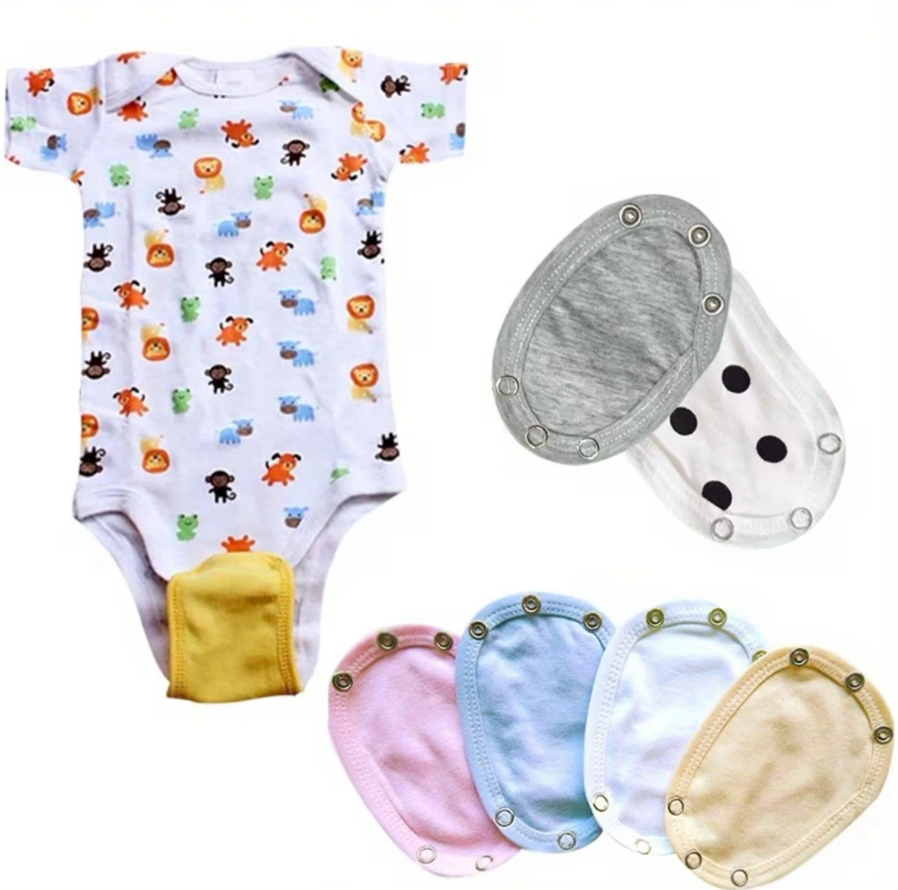 Baby Onesie Bodysuit Extender Set, Clutch extenders