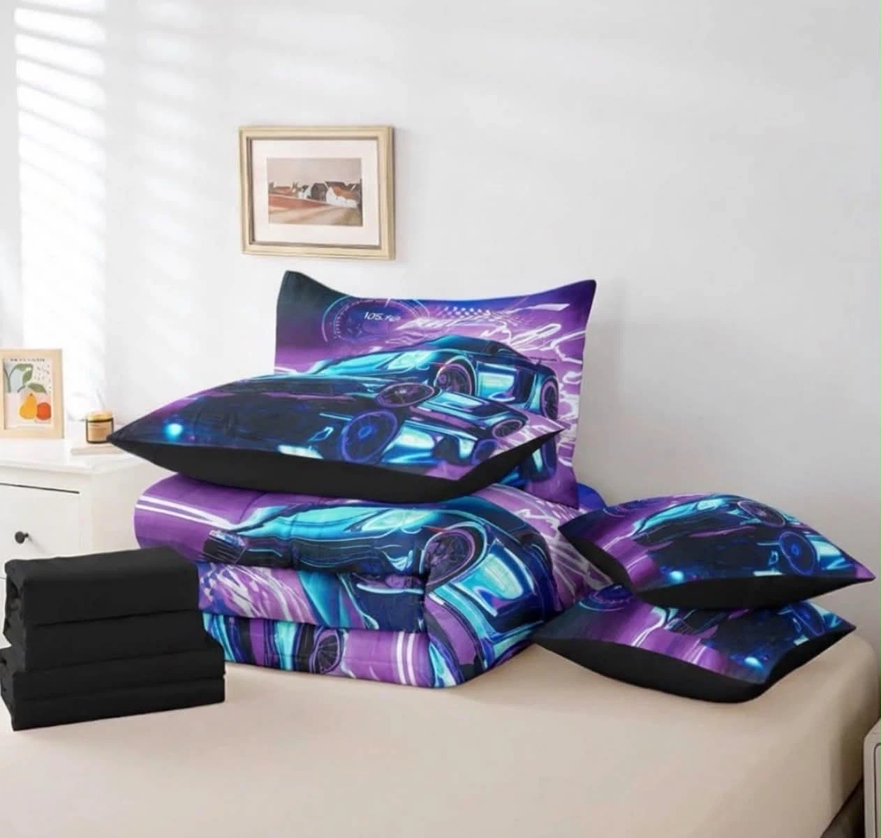 7- Piece Set Queen Racing Car Bedding Extreme Sport - photo 3