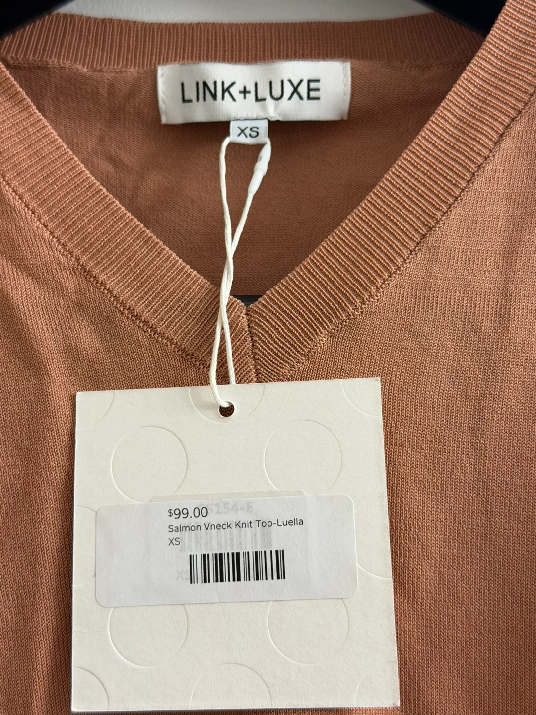 Link & Luxe Salmon V-neck Knit Top - photo 3