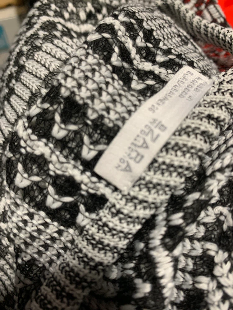 Zara Black and White Striped Long Sleeve Knit Top - photo 3