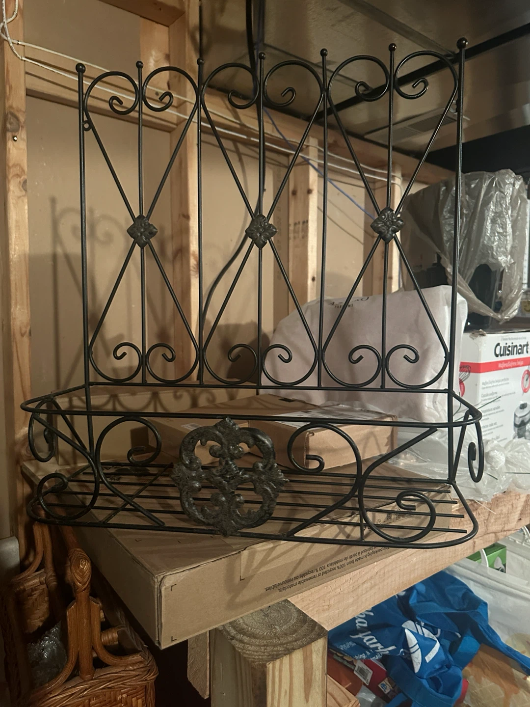 Black Metal Hanging Storage Basket