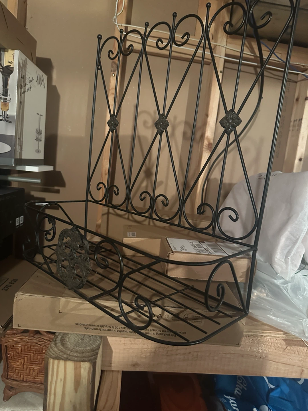 Black Metal Hanging Storage Basket - photo 3