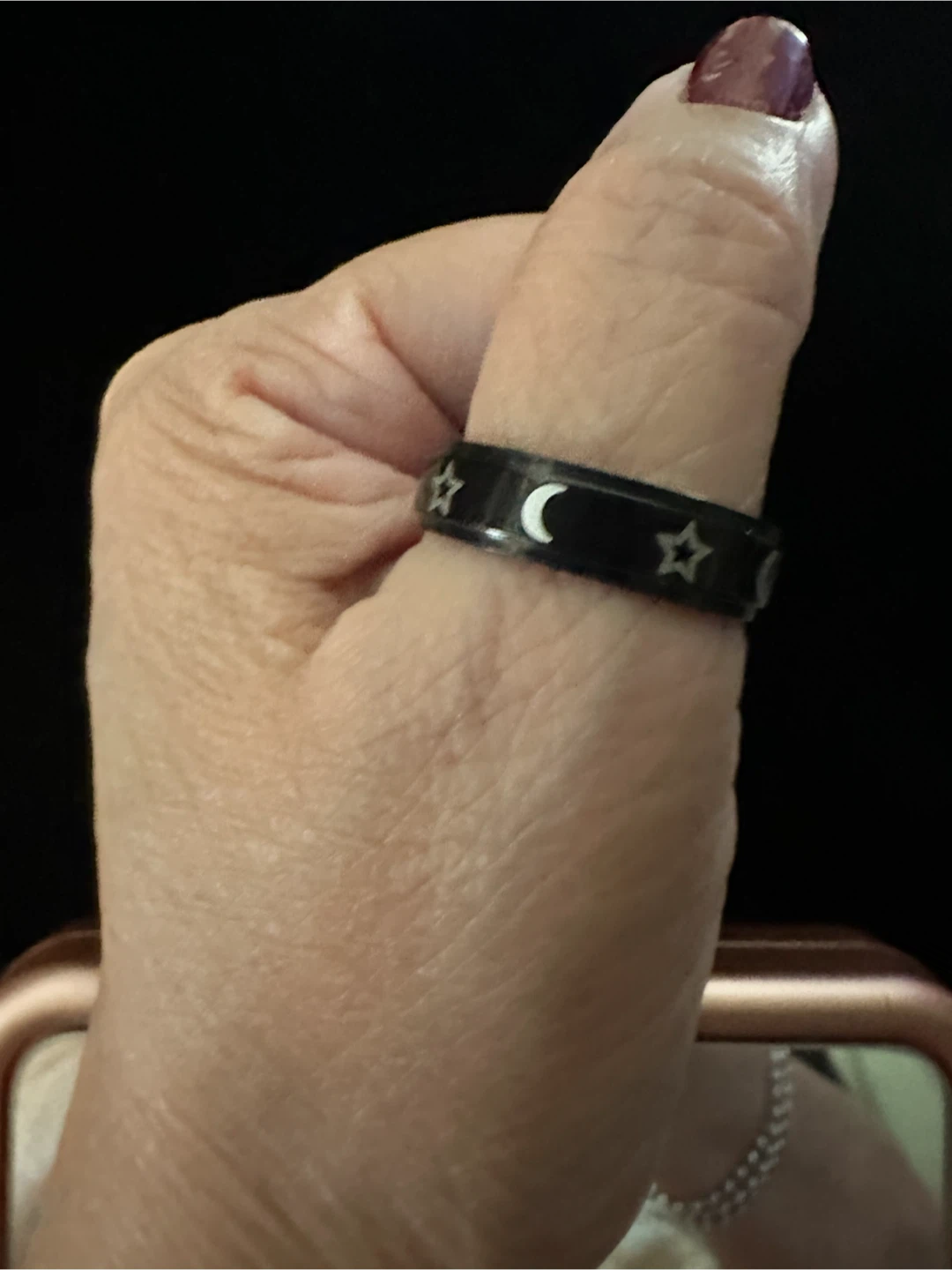 Black Celestial Star and Moon Ring Size 11 - photo 2