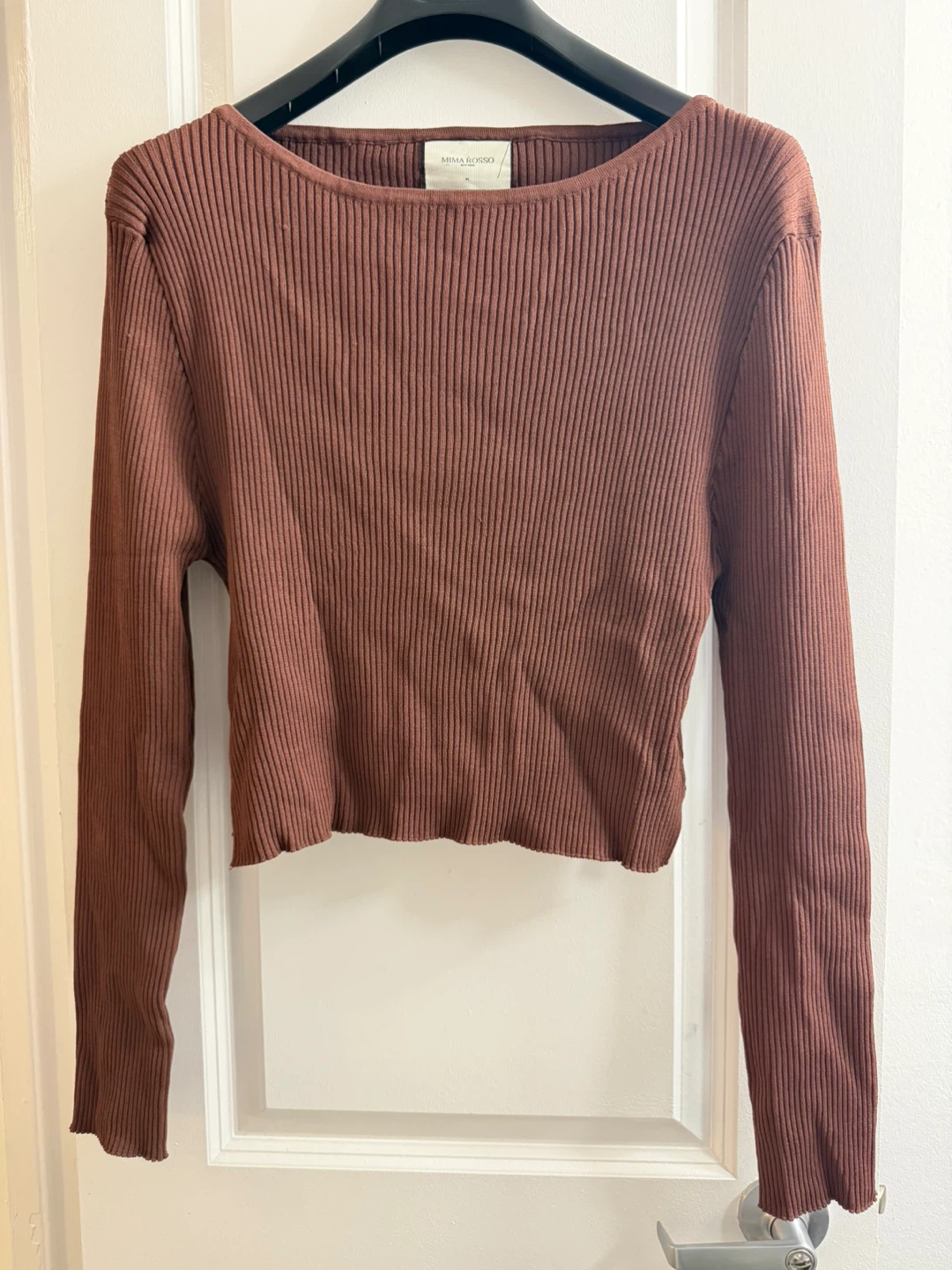Mima Rosso Long Sleeve Ribbed Top - photo 2