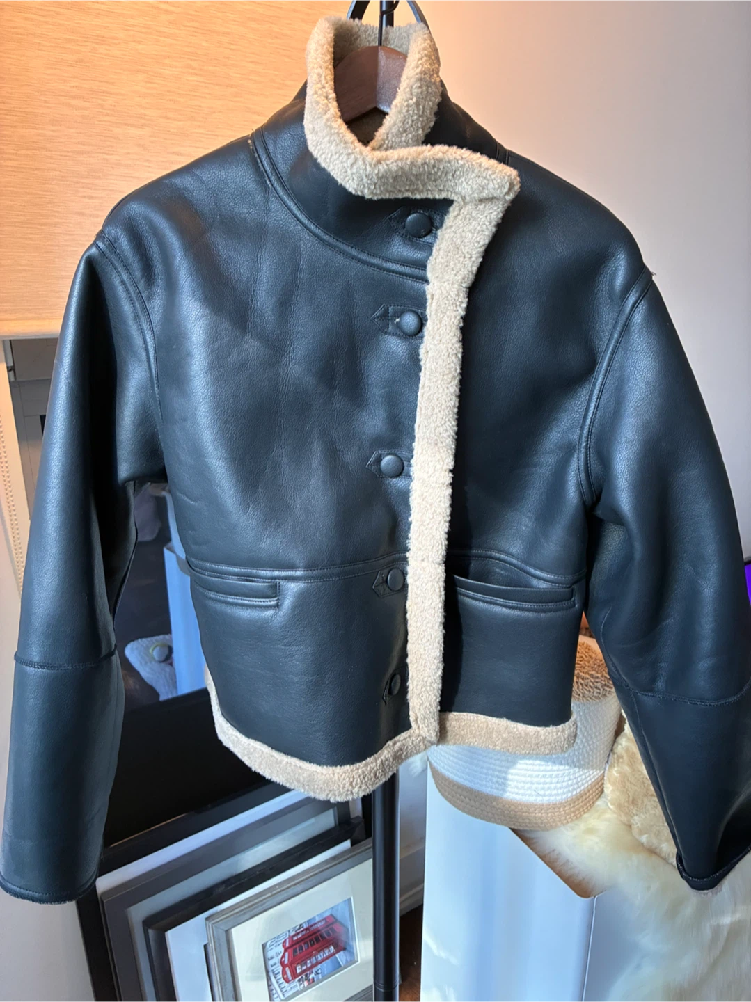 Moon River Faux Leather Shearling Jacket - photo 2