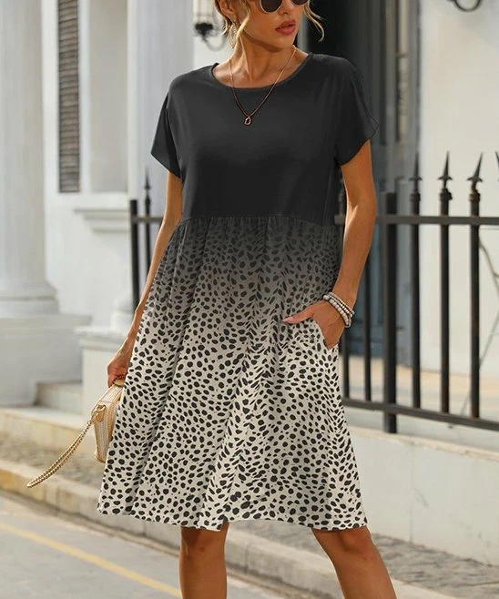 Pink Daisy leopard print dress