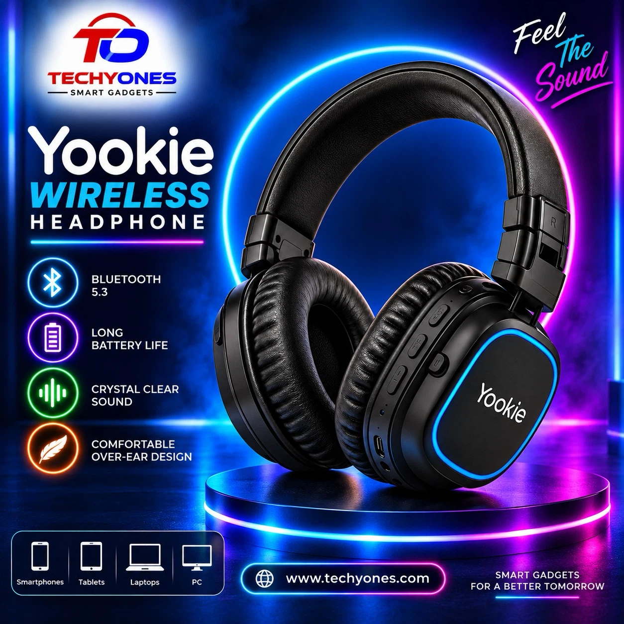 Yookie EB31 Stereo Headphones - Black