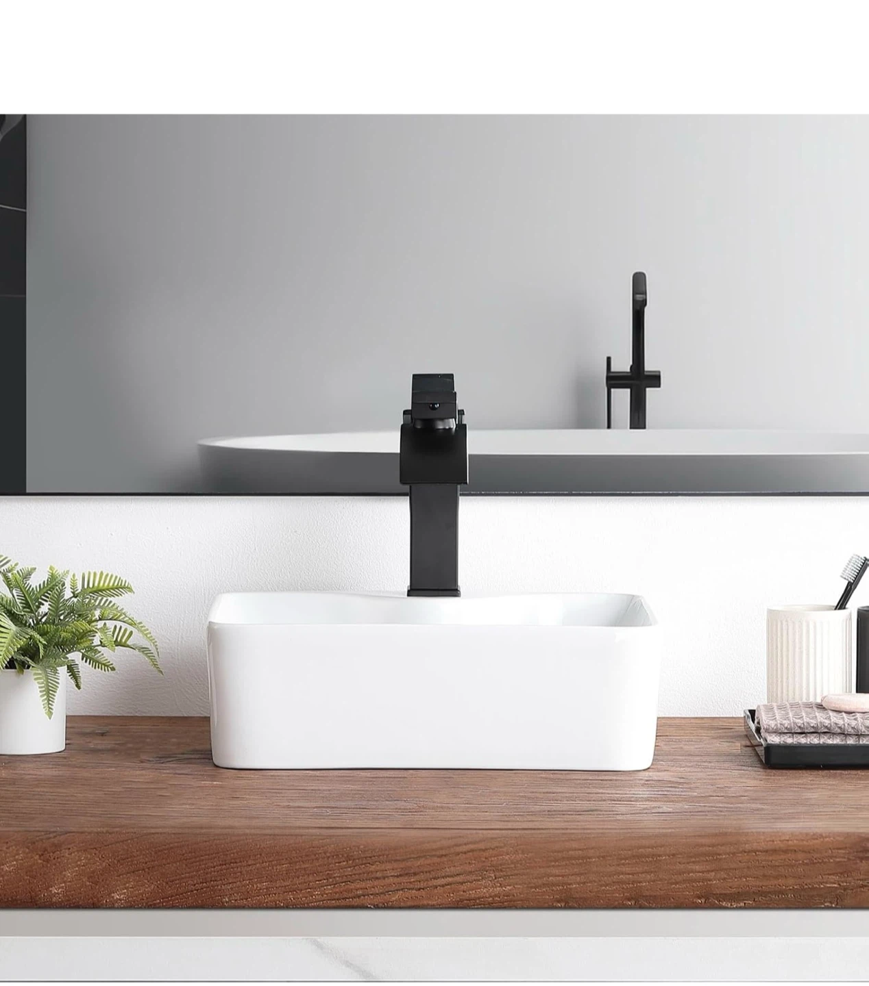 KDKSC Rectangular Porcelain Bathroom Vessel Sink 1612 - photo 5