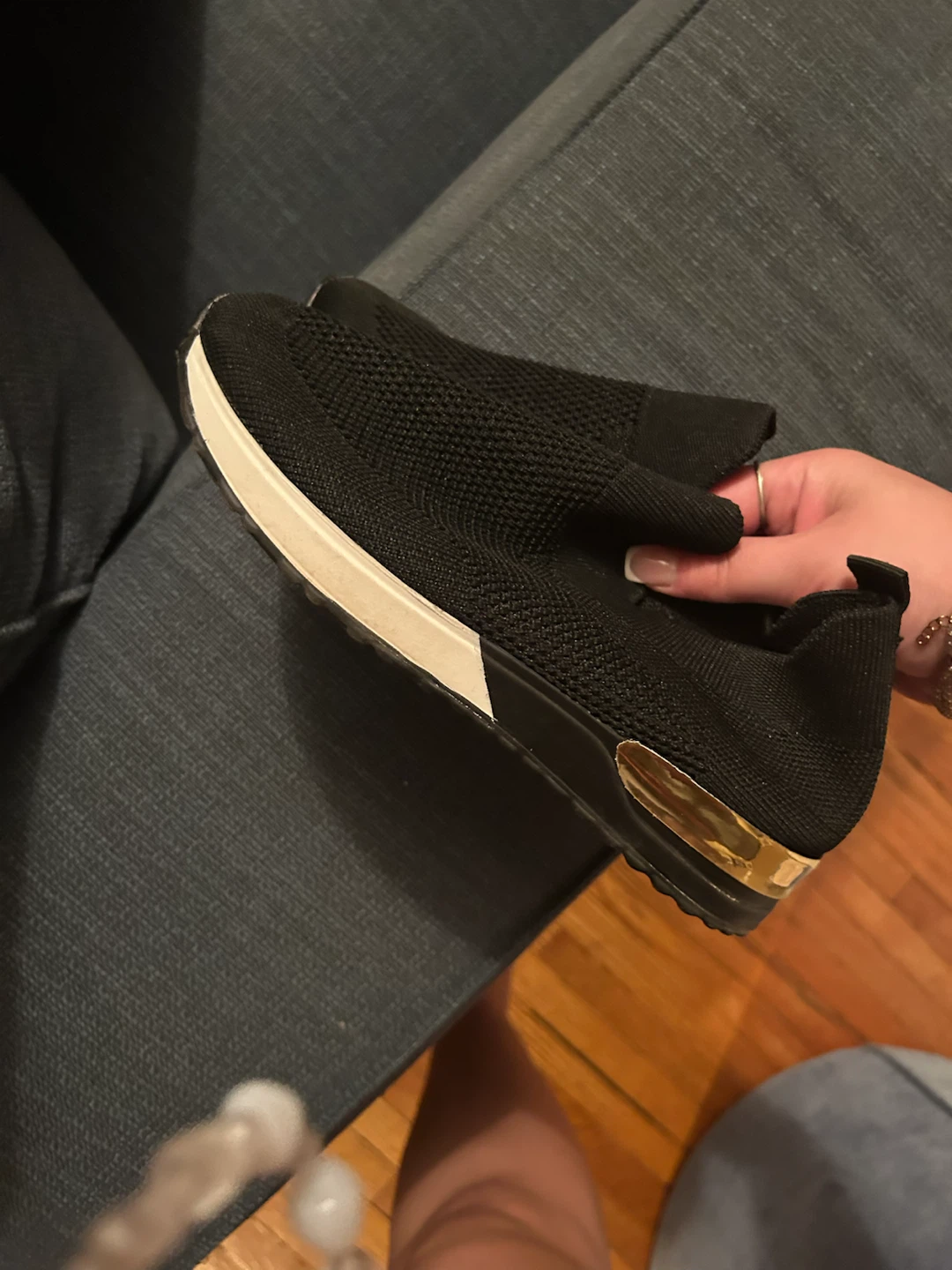 Black Slip-On Sneakers size 6 #freecycle